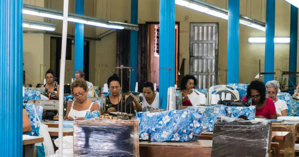 Women working in a sewing factory