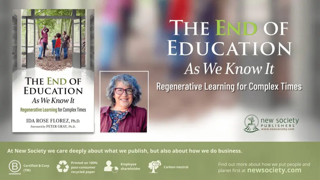 Book cover and introduction for "The End of Education" by Ida Rose Florez, Ph.D.