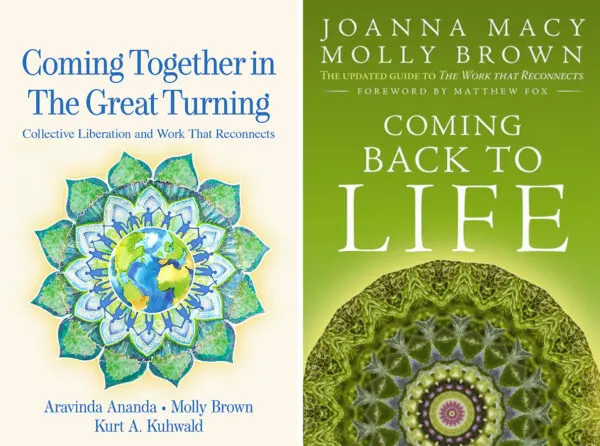 Two green mandala Earth book covers from The Work That Reconnects Bundle.