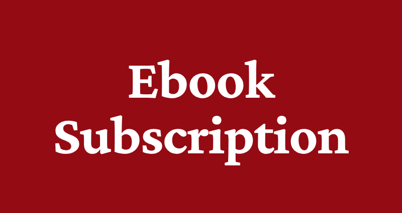 White text "Self-Sufficient Shelf Subscription" on a solid maroon background.