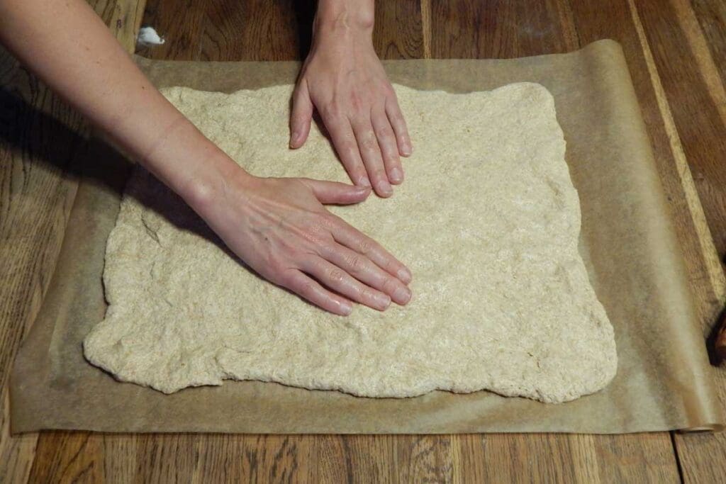 Section of rolled dough.