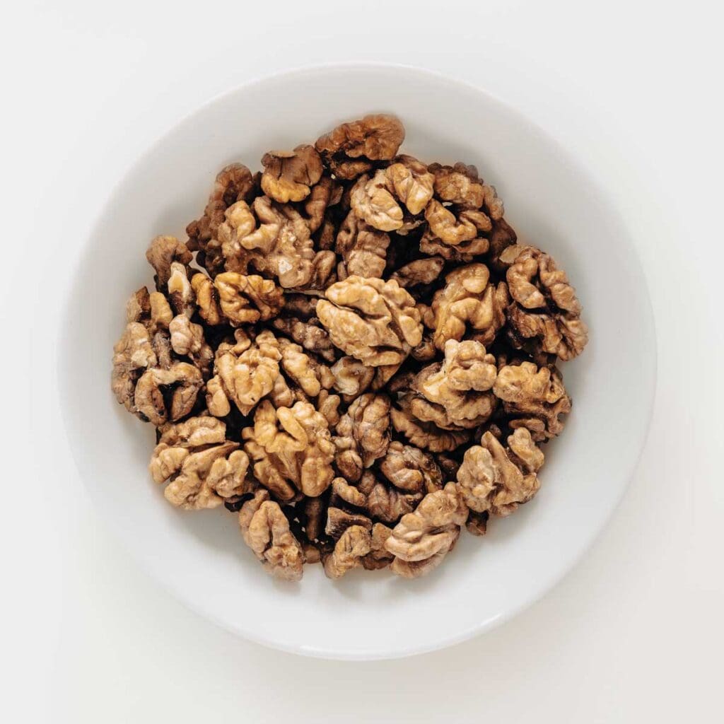 Bowl of walnuts.