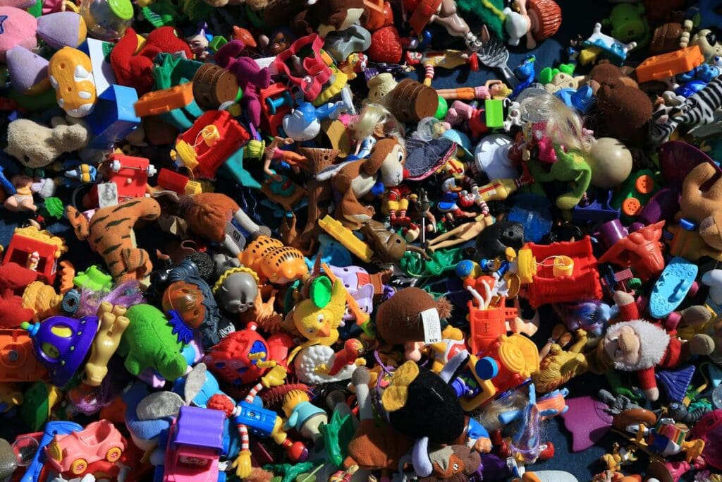 A pile of children's toys.