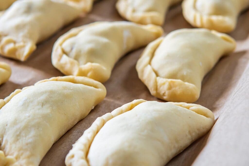 Pastries folded and ready for baking.