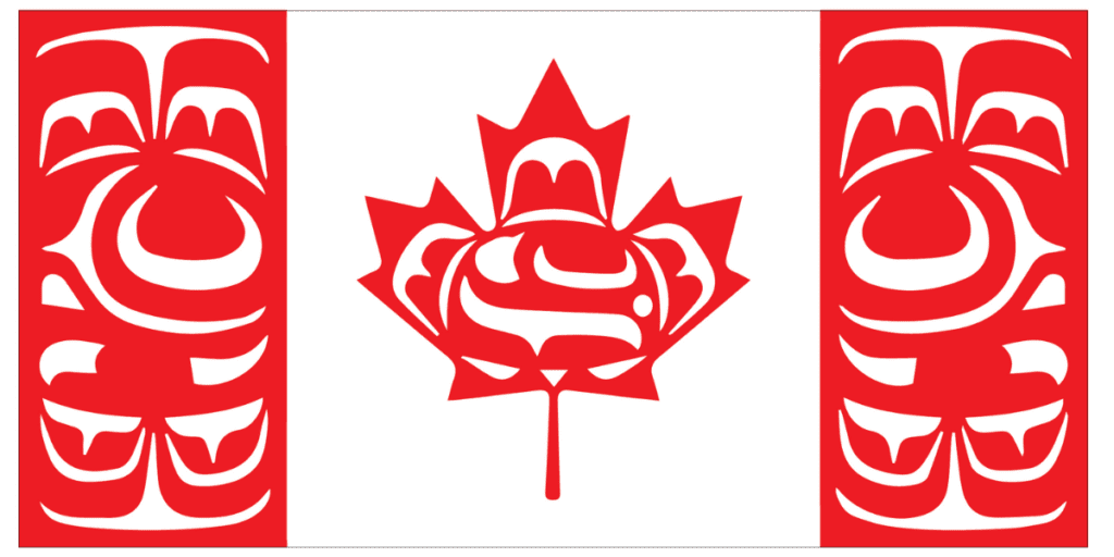 A stylized Canadian Indigenous flag.